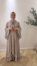 Ruffle dress - taupe