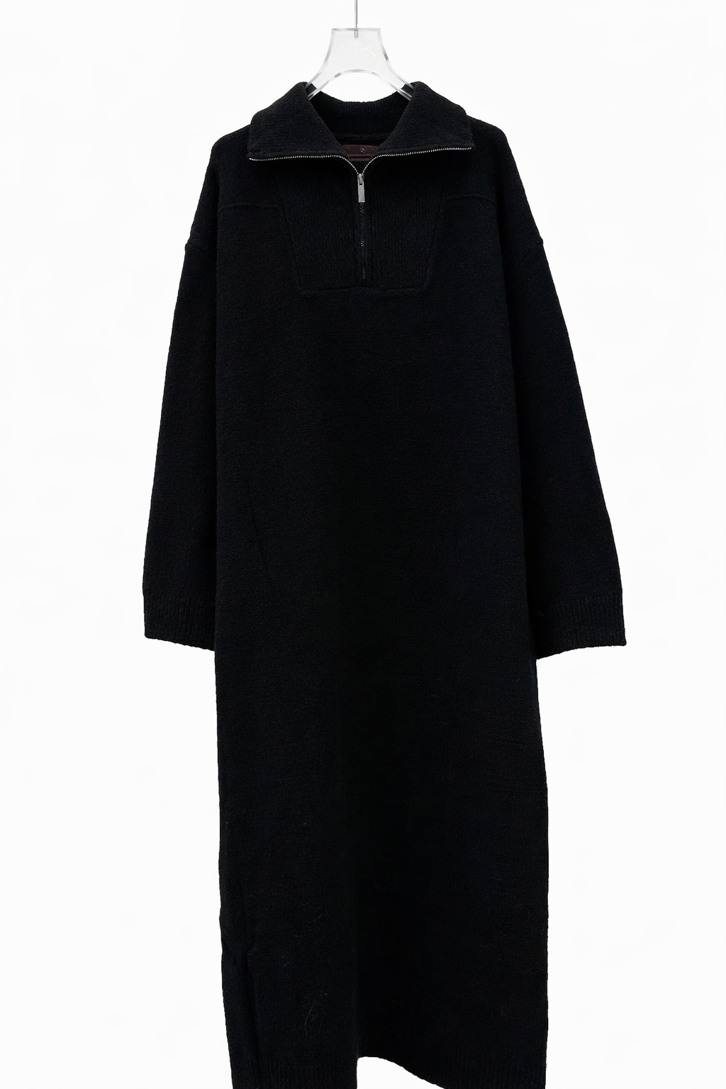 Cozy zip knit - black