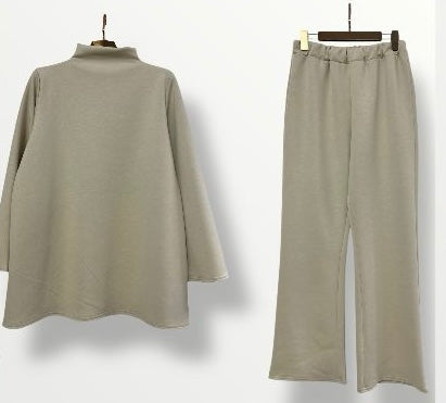 Classy jersey twinset met kol