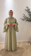 Checked dress - olive green