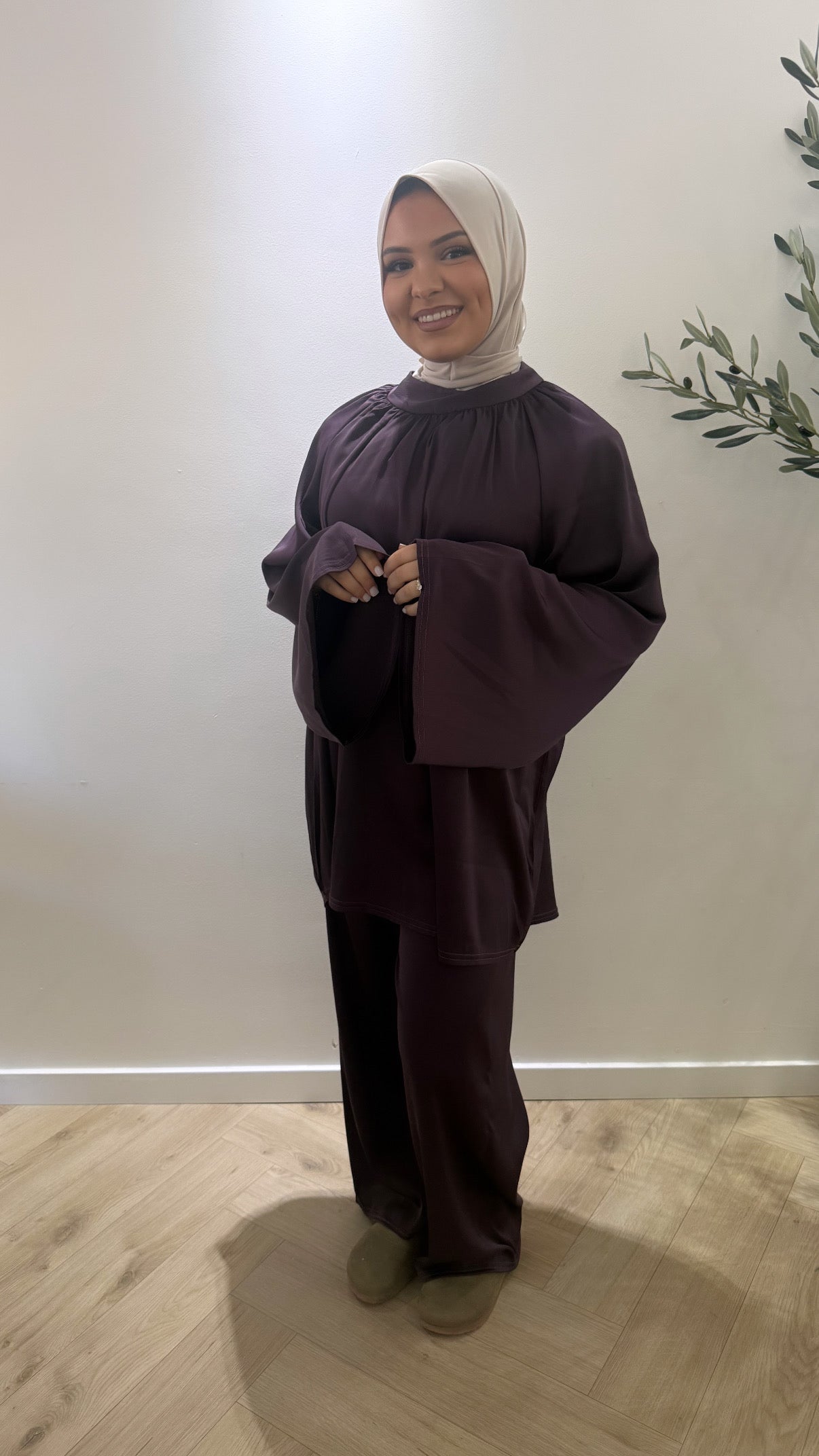 Satin Twinset - Dark Purple