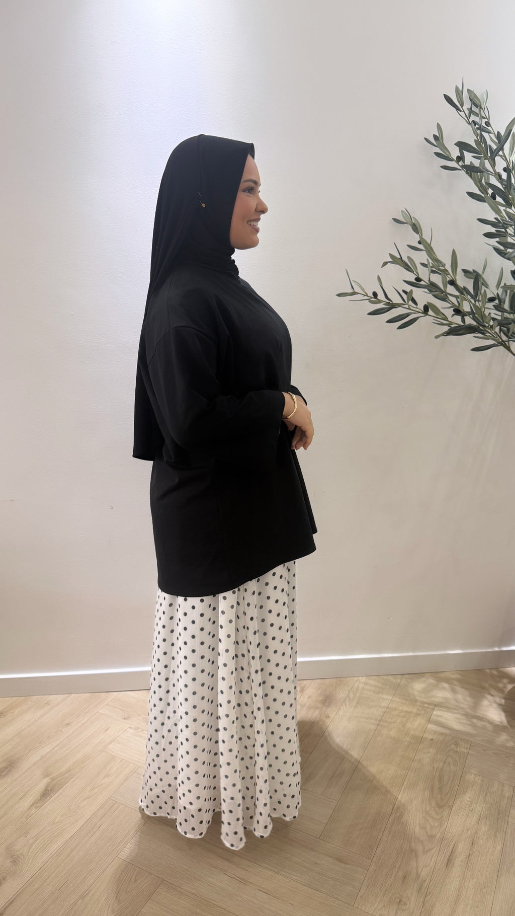 Polka skirt - white
