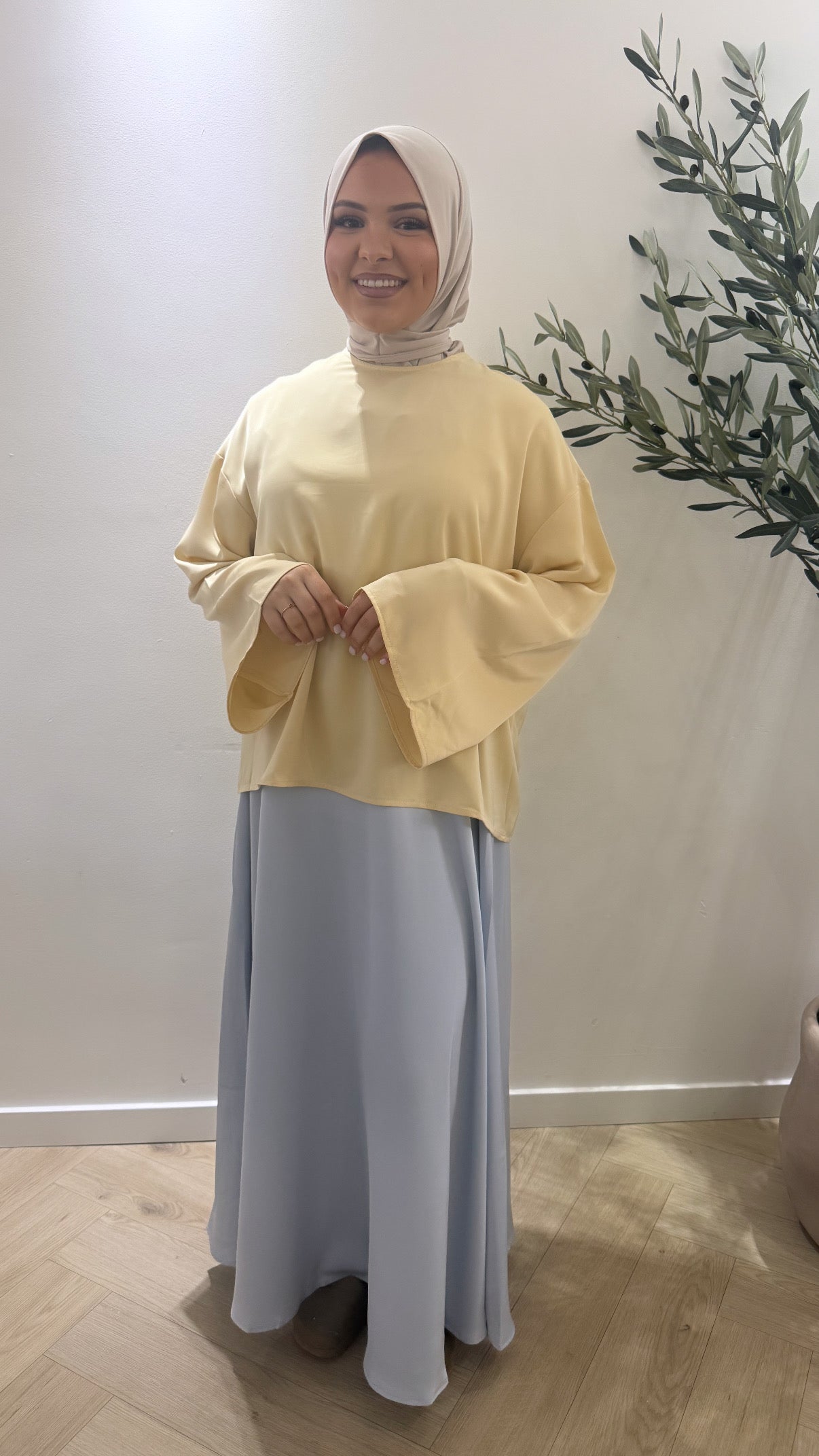 Satin Skirt - Baby Blue