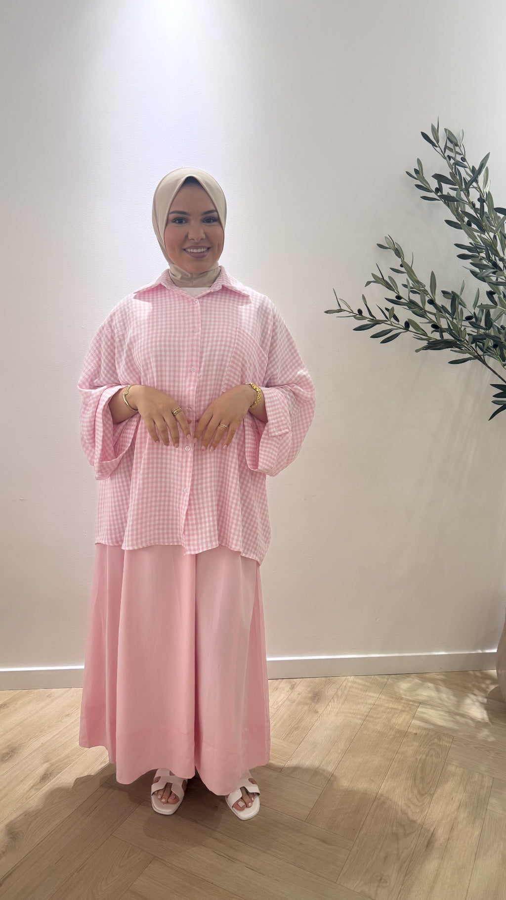 Ruitjes blouse - pink