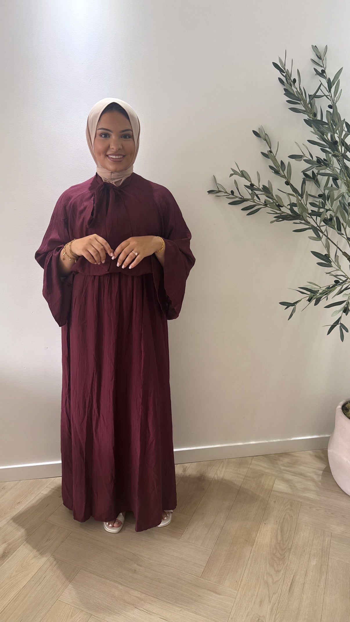 Bow twinset - burgundy