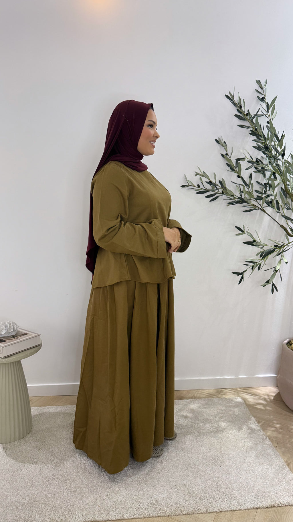 Classy twinset - olive brown