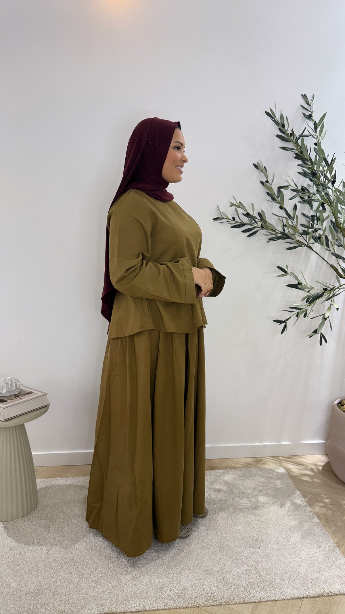 Classy twinset - olive brown