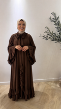 Ruffle dress - brown