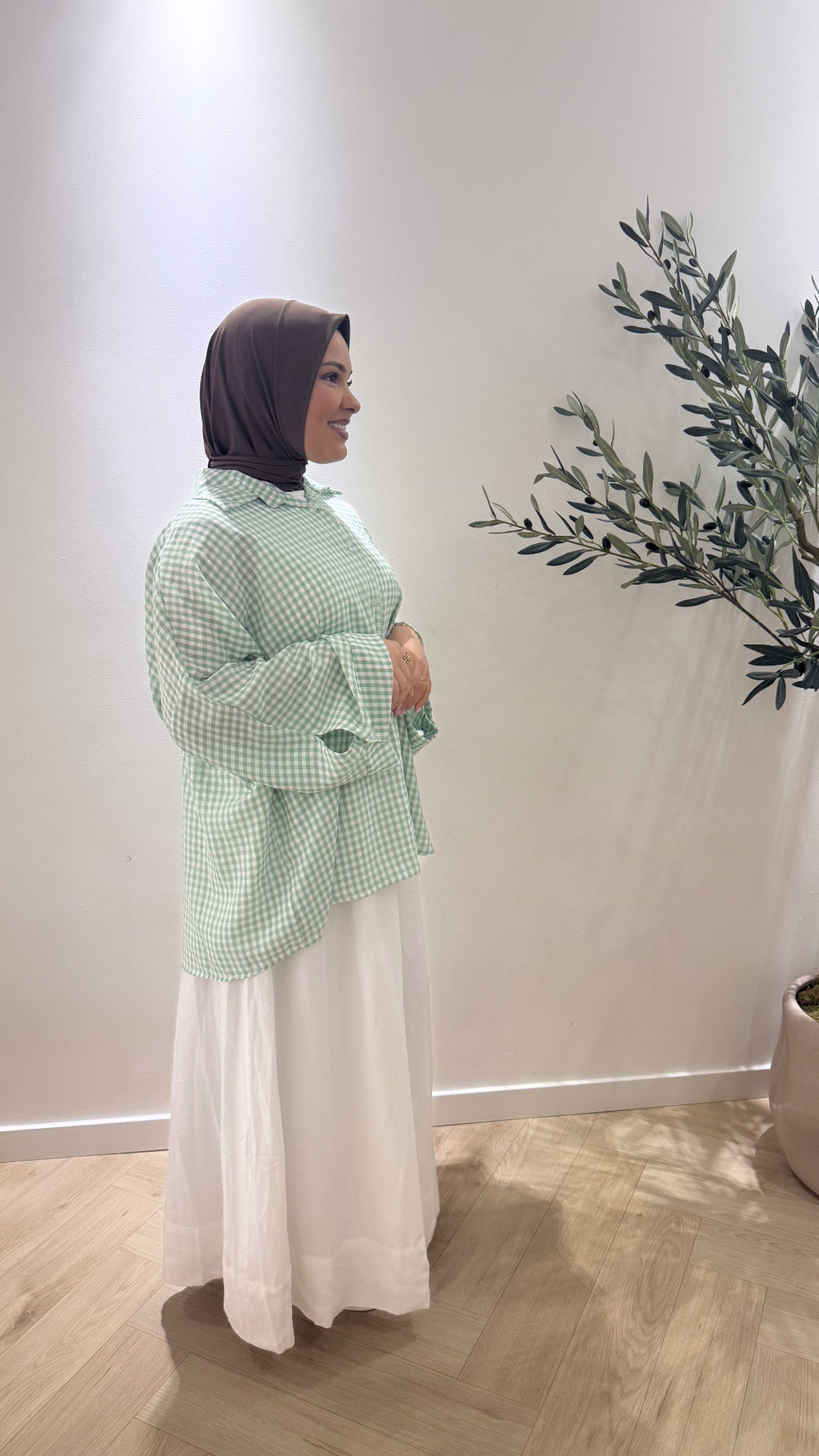 Ruitjes blouse - mint