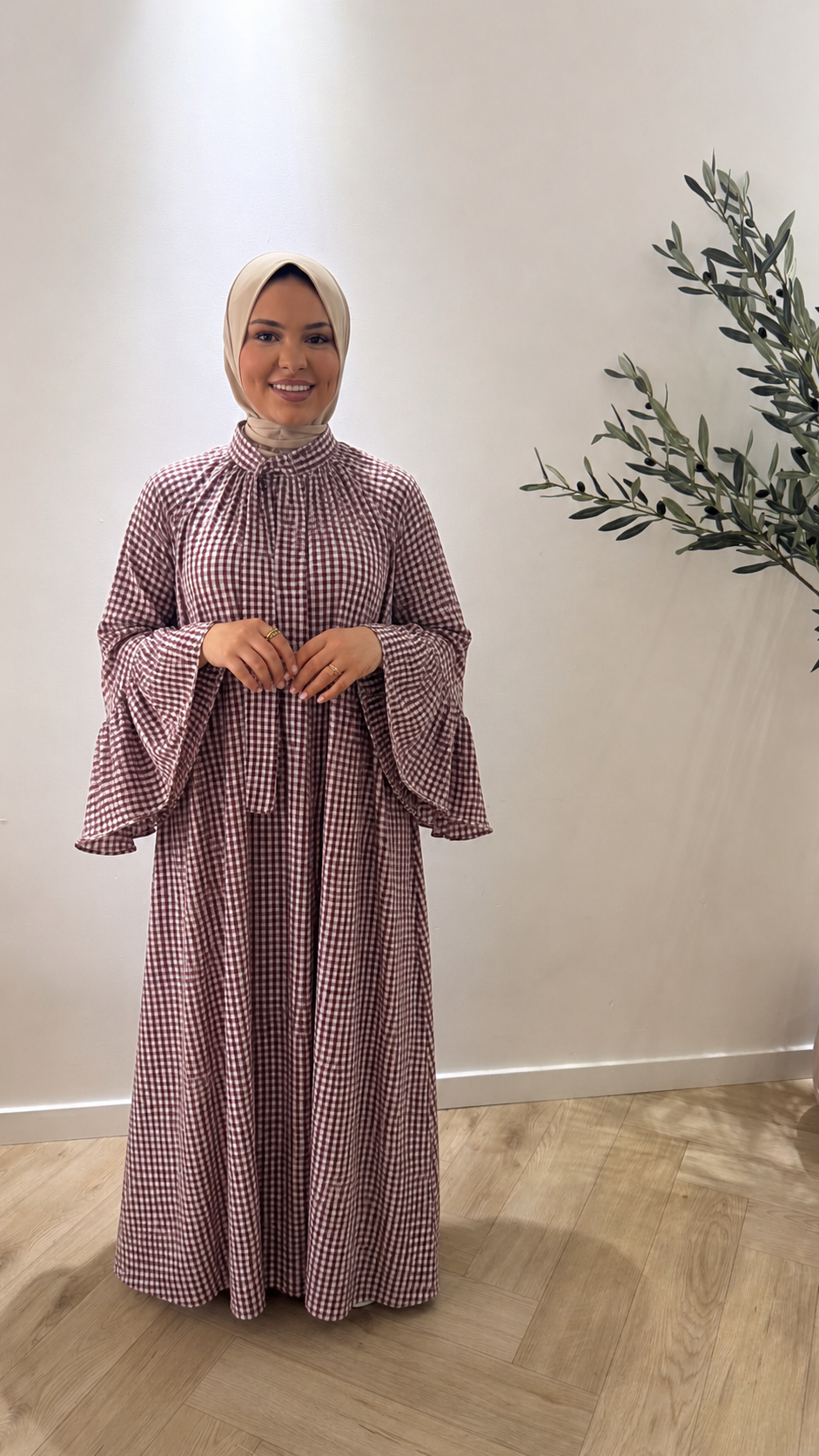 Checked dress - Bordeaux