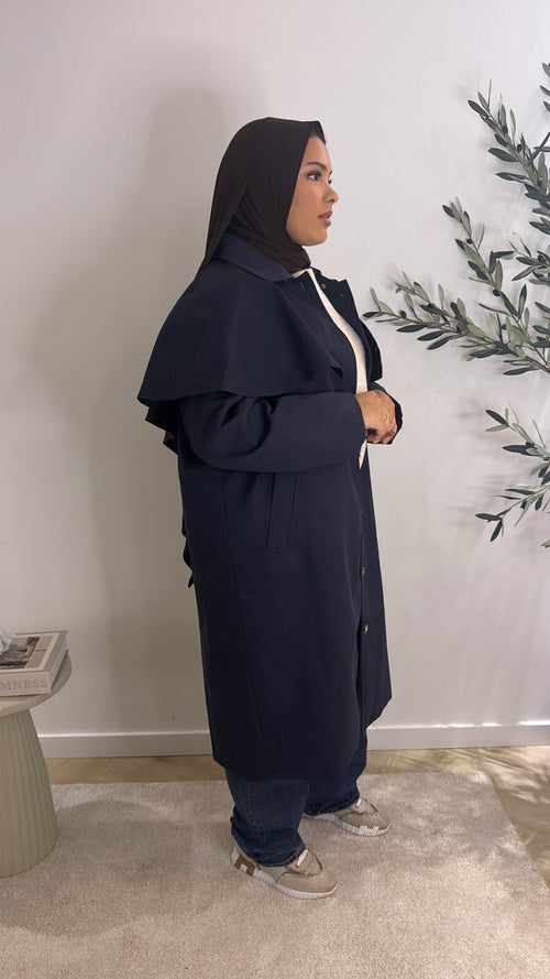 Cape trenchcoat - dark blue