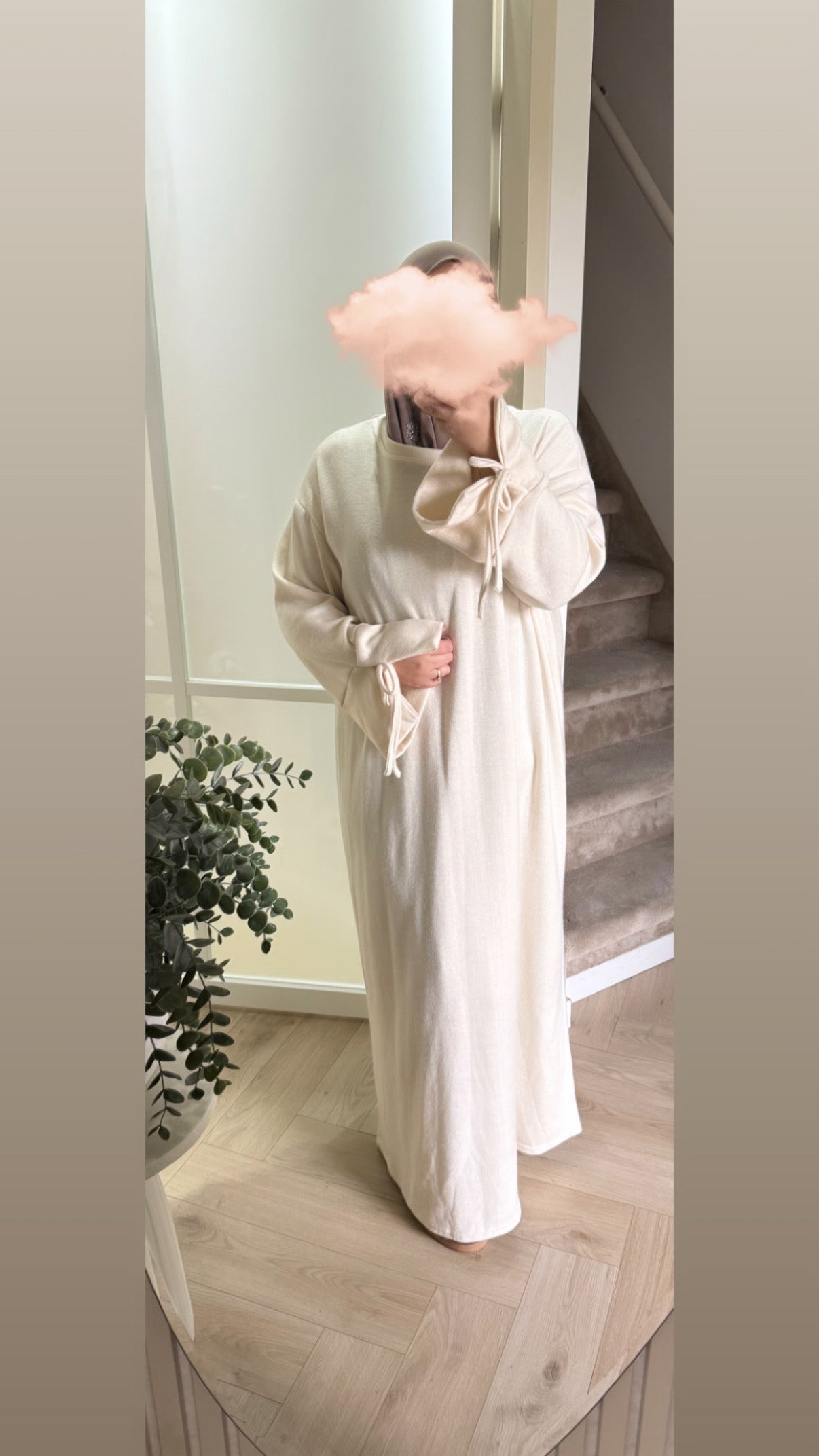 Tie sleeve dress - off white