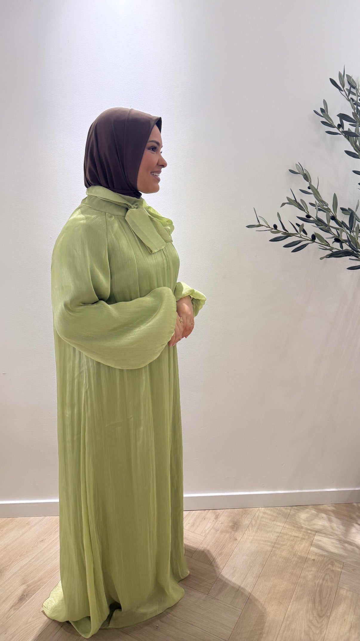 Satin dress - green