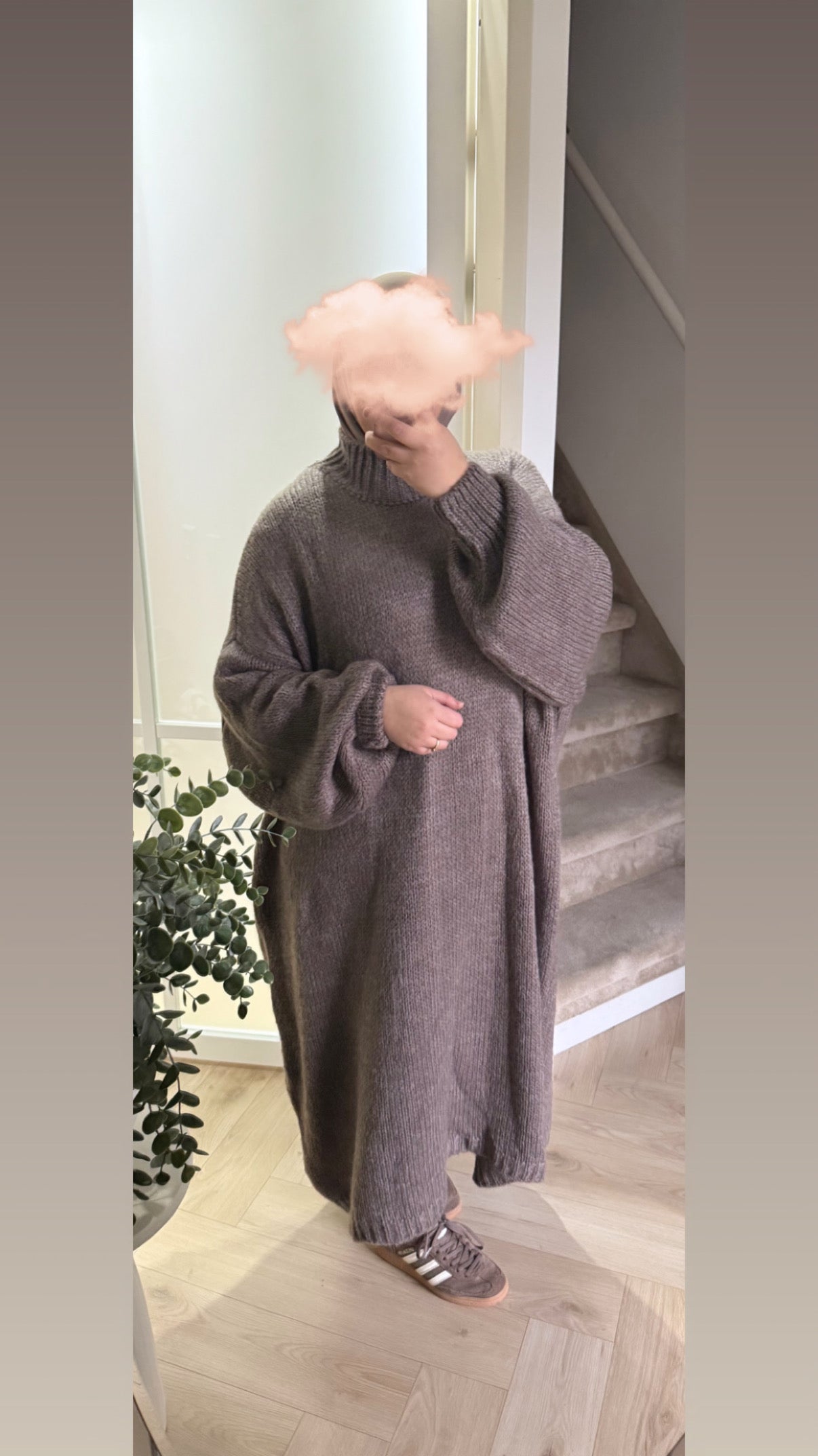 Cozy oversized knit dress ~ taupe