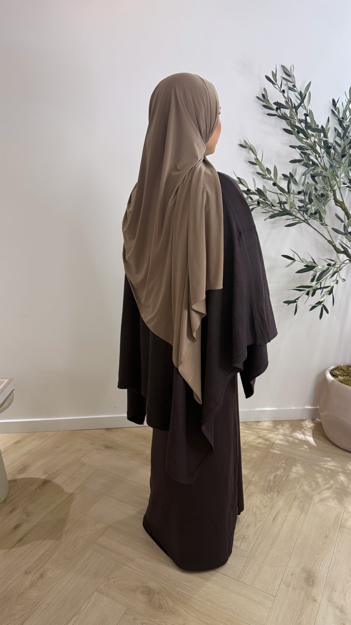 Drape poncho set - brown