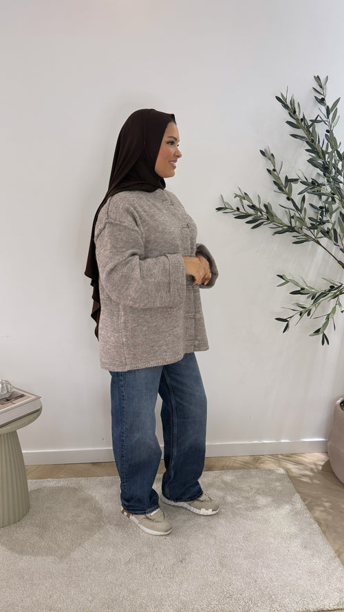 Button vest - taupe