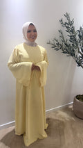 Elegance Abaya - Butter Yellow