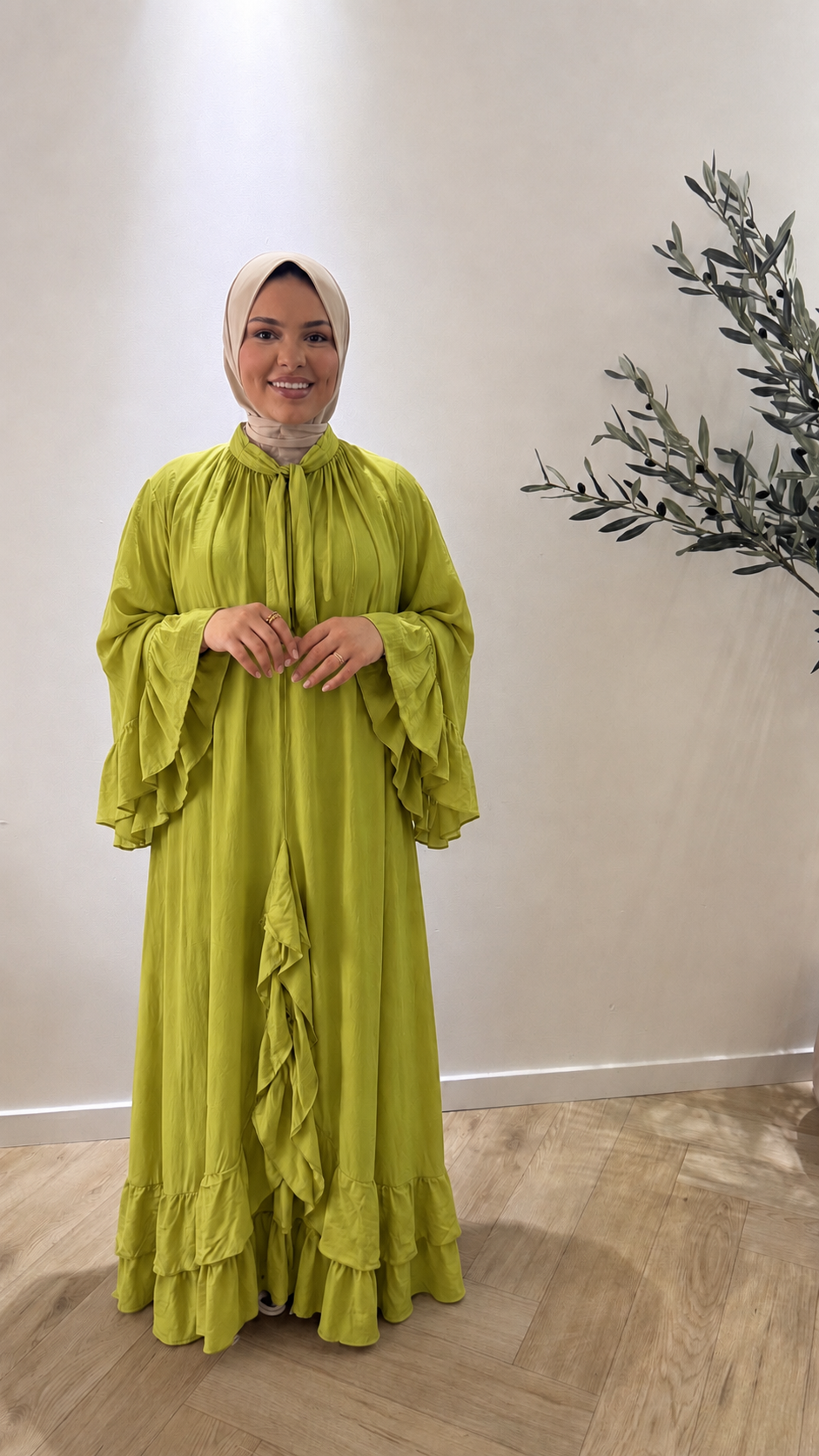 Ruffle dress - matcha