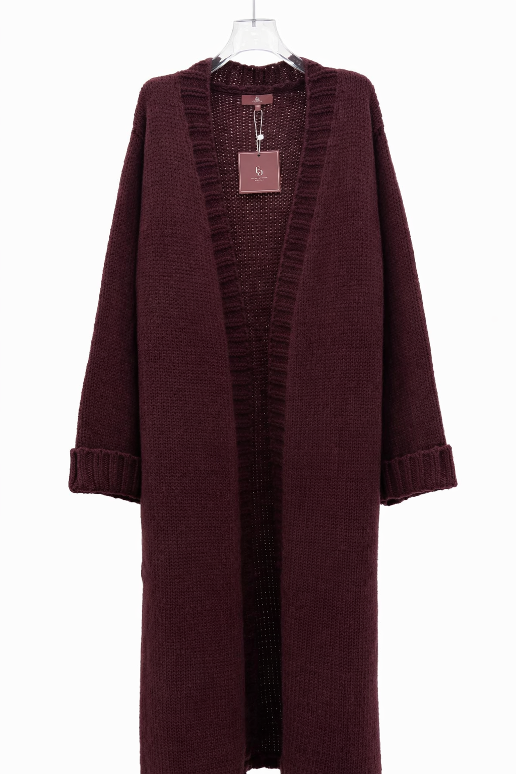 Essential long cardigan - burgundy