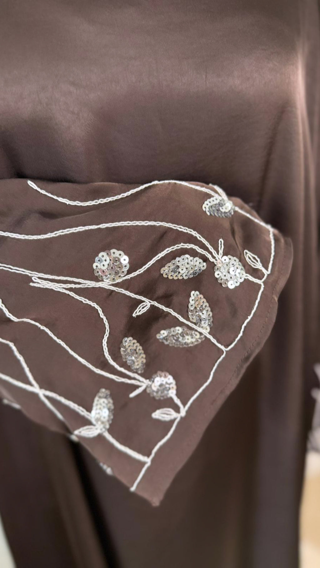 Bloom sleeve dress - brown