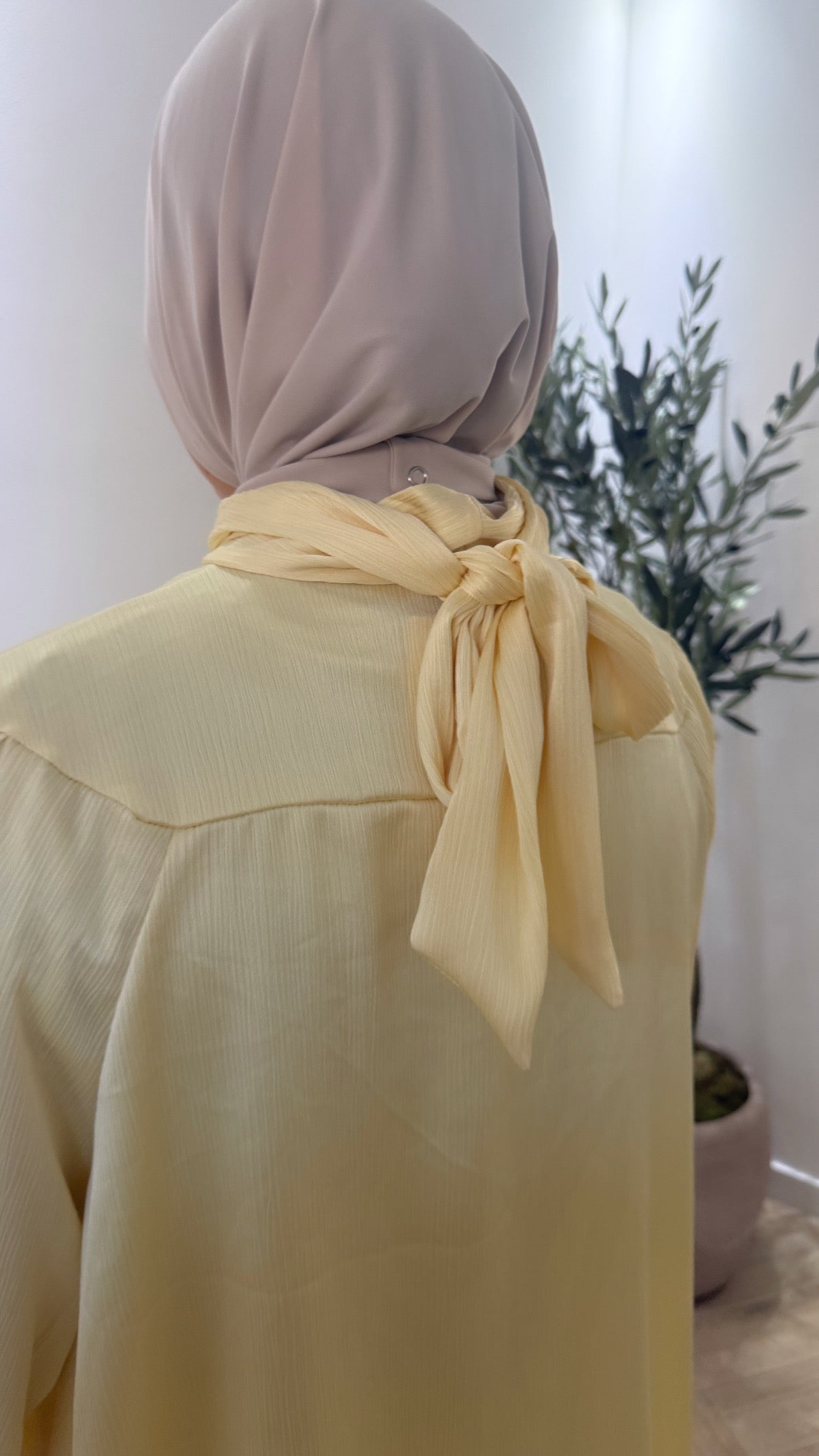 Satin Bow Blouse - Butter Yellow