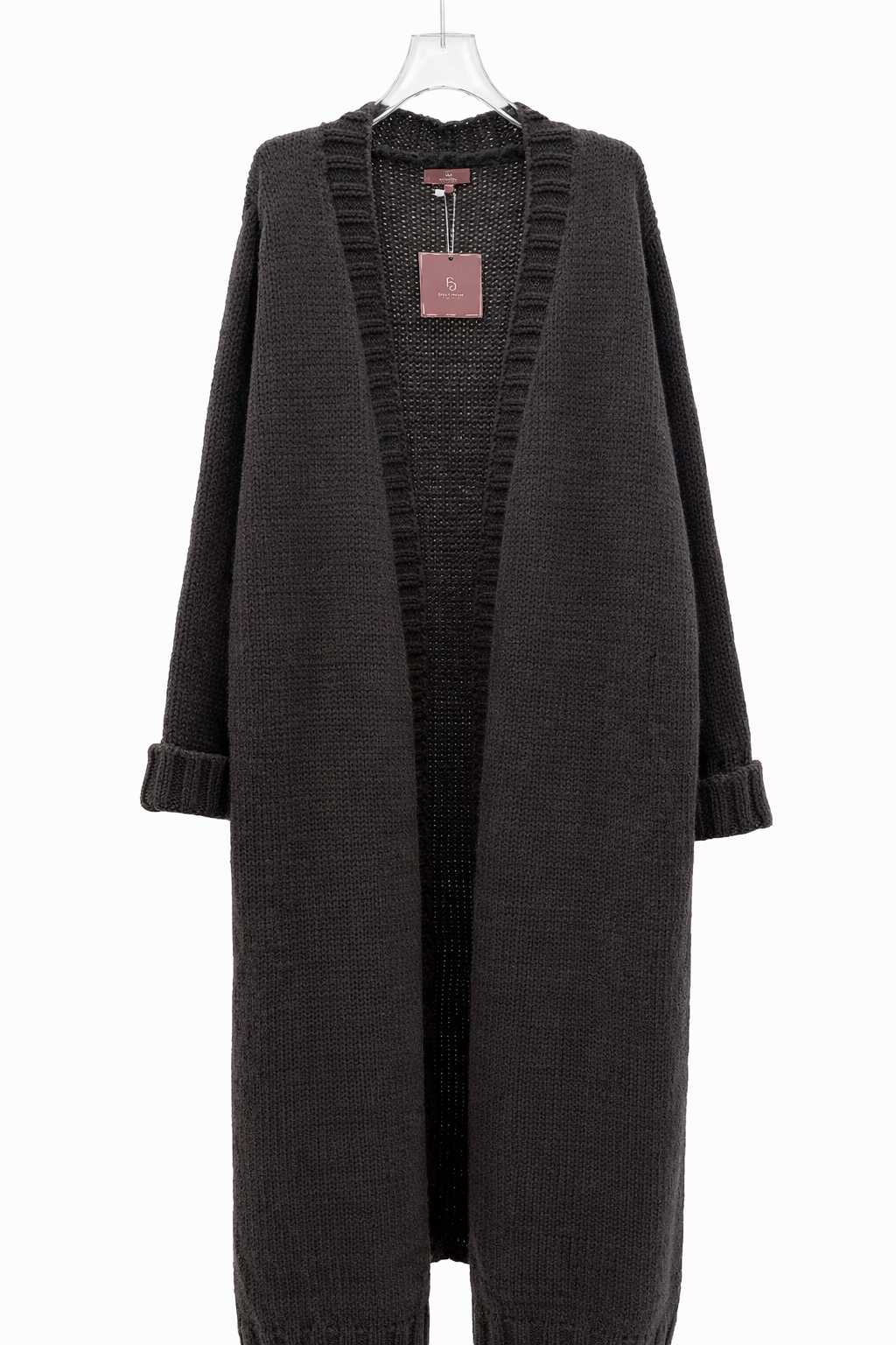 Essential long cardigan - brown