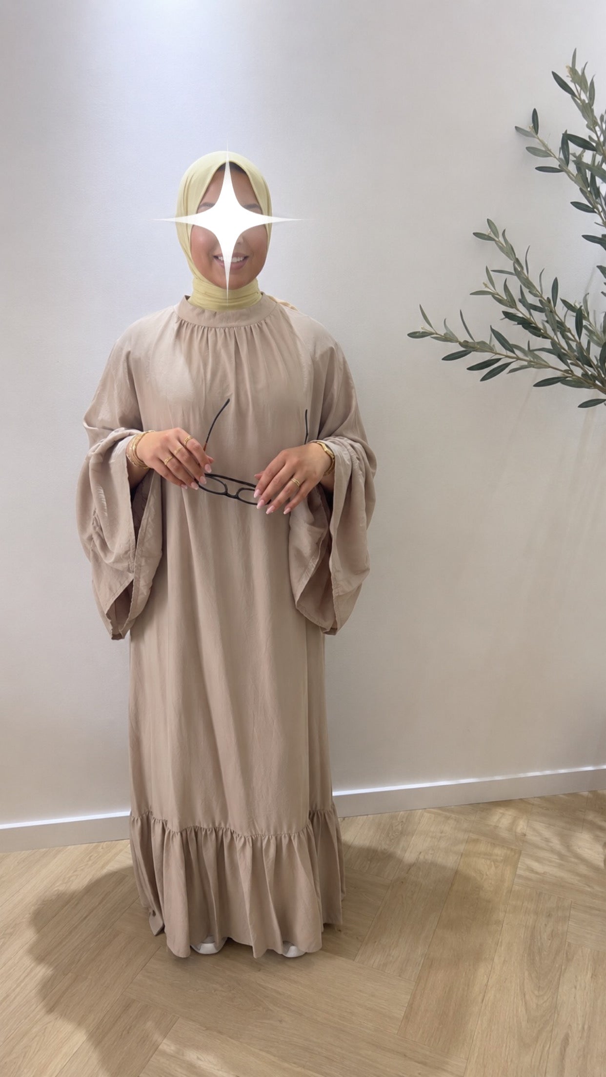 Long sleeve dress - taupe