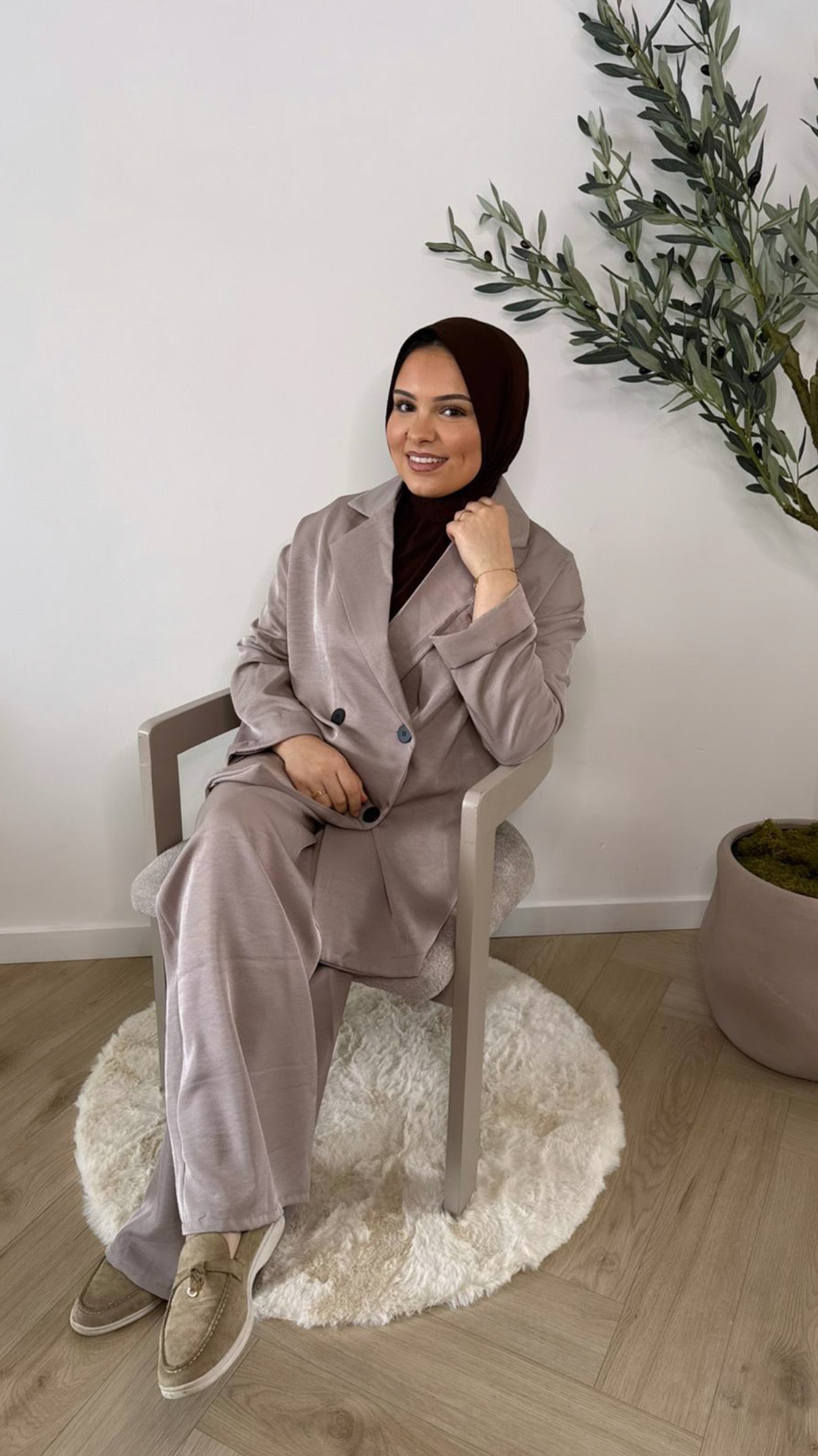 Classic blazer set - taupe