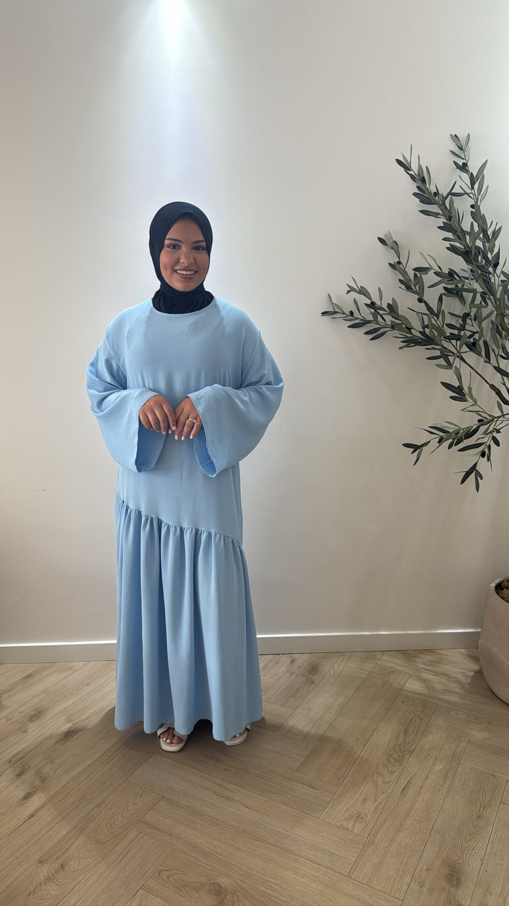 Draped dress - sky blue