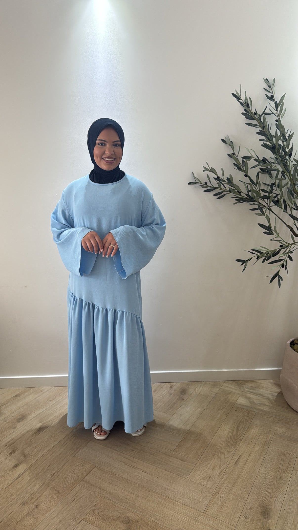 Draped dress - sky blue