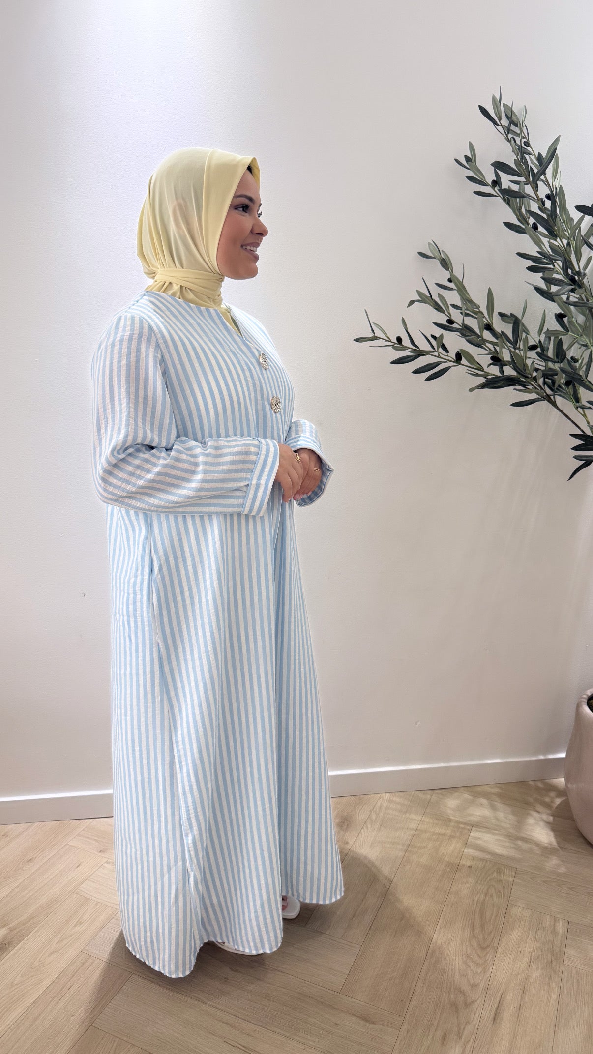 The stripe dress - sky blue