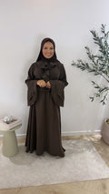 Ruffle twinset - brown