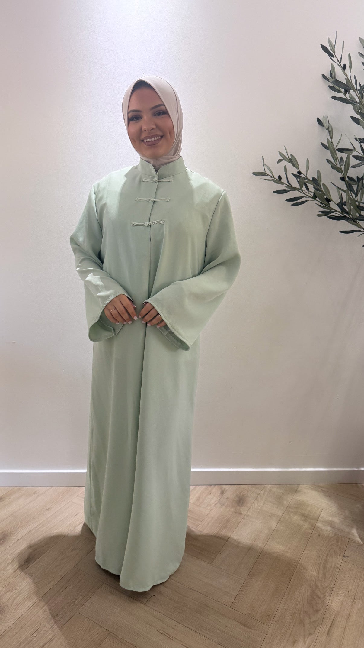 Button Dress - Mint Green
