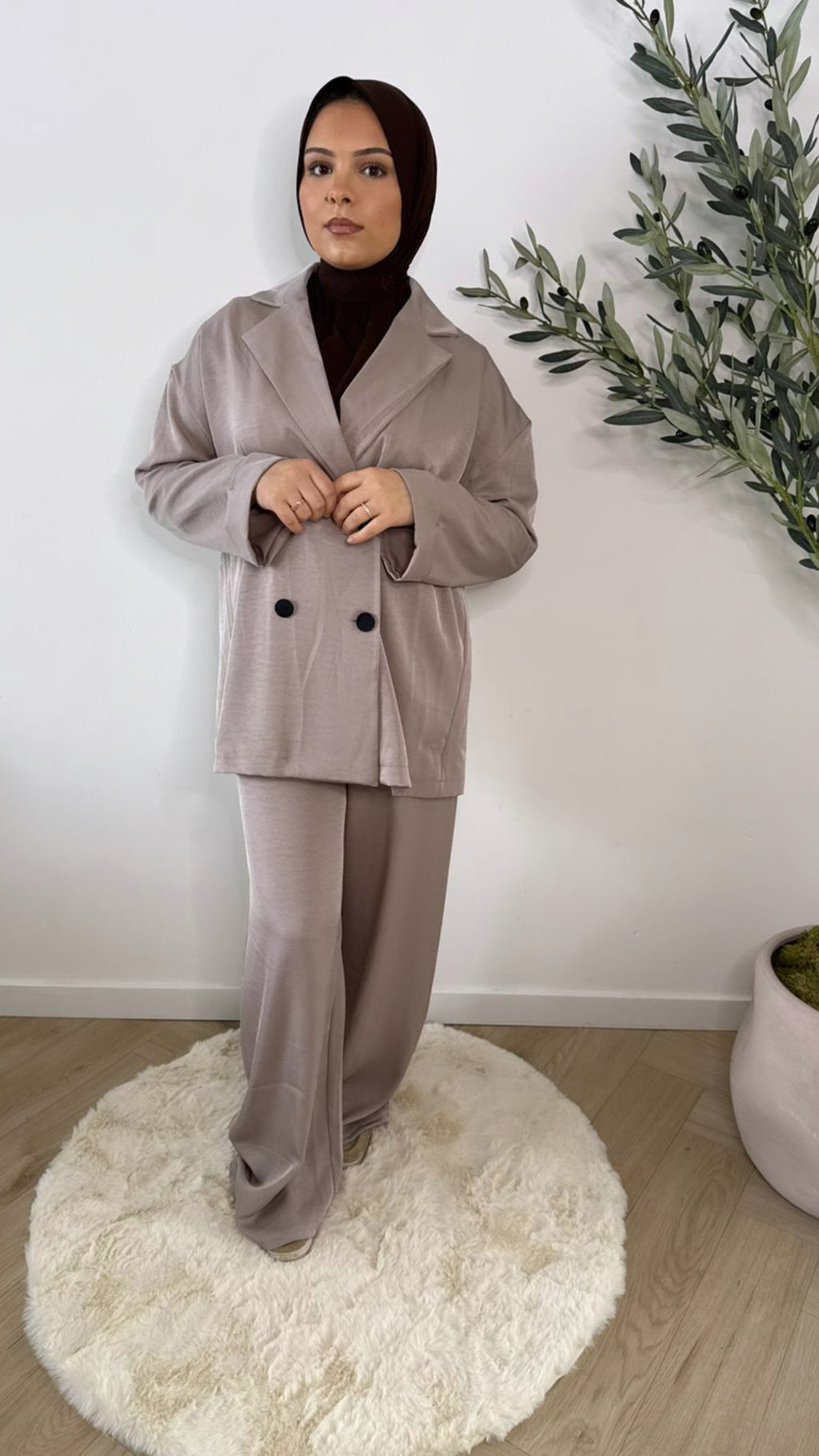 Classic blazer set - taupe