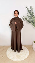 Long sleeve dress - brown