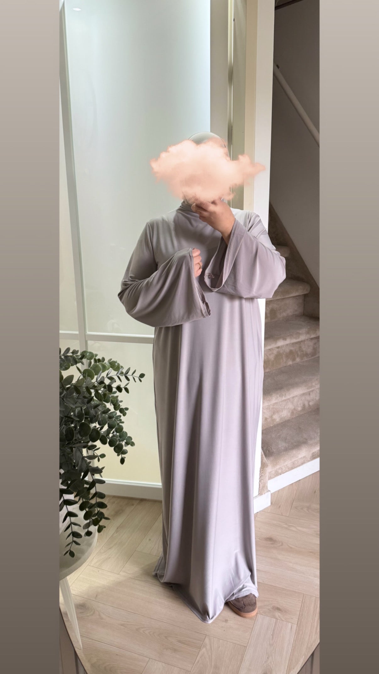 Jersey abaya - grijs