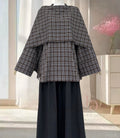 Checked blouse - brown blue