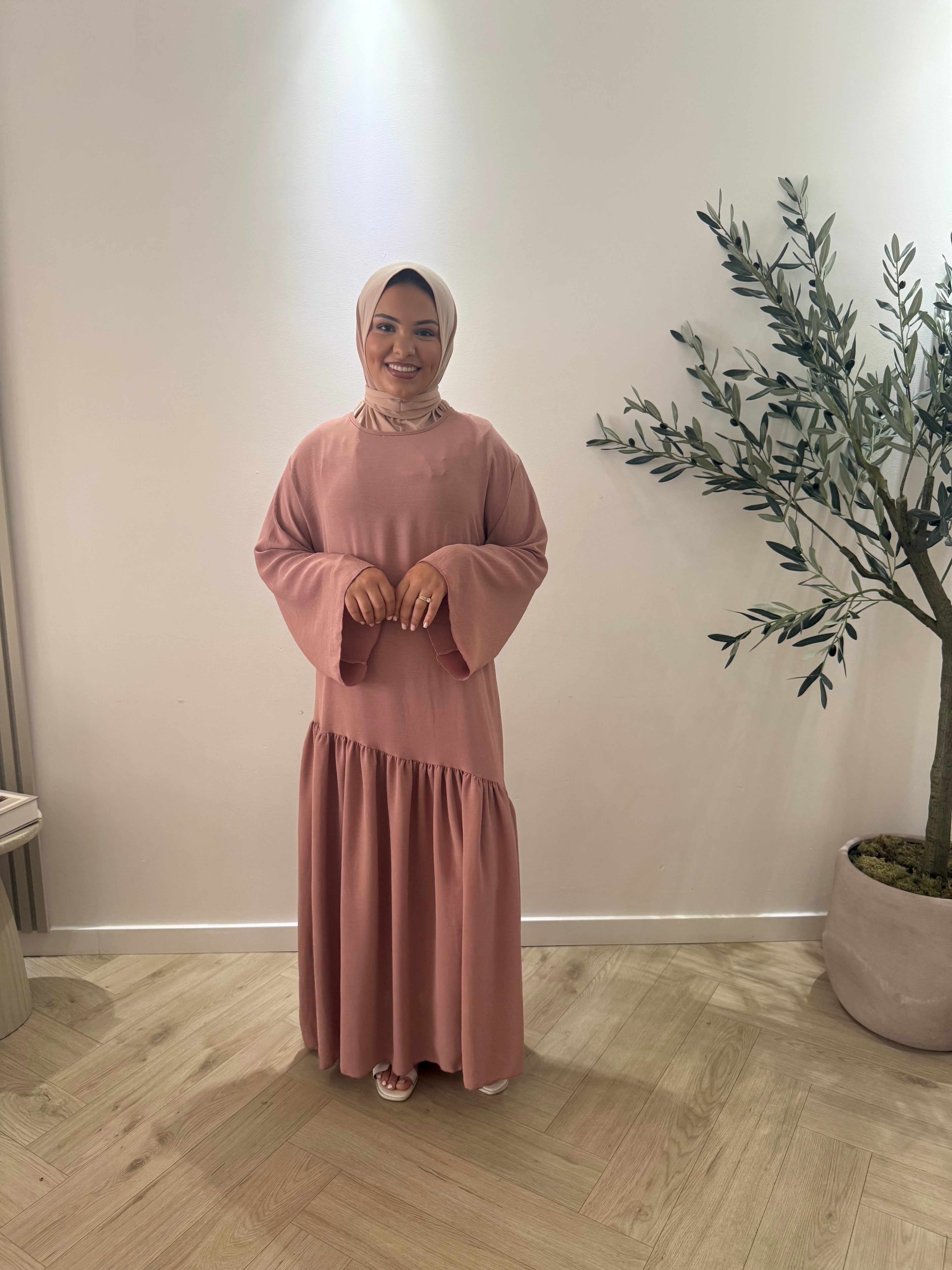 Draped dress - zalm