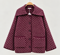 Woven cardigan - burgundy