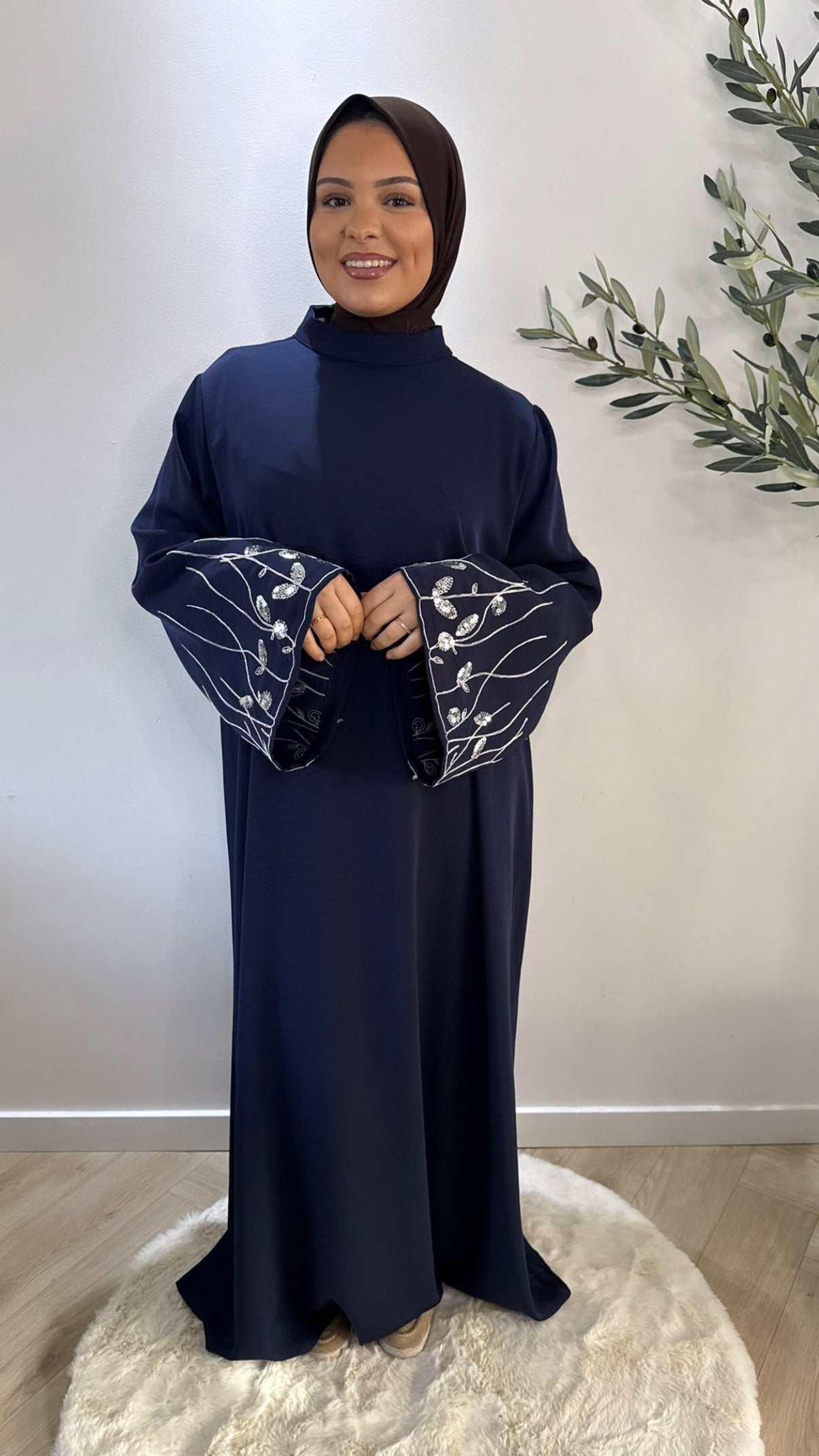 Bloom sleeve dress - midnight blue