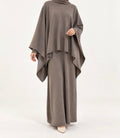 Drape poncho set - taupe