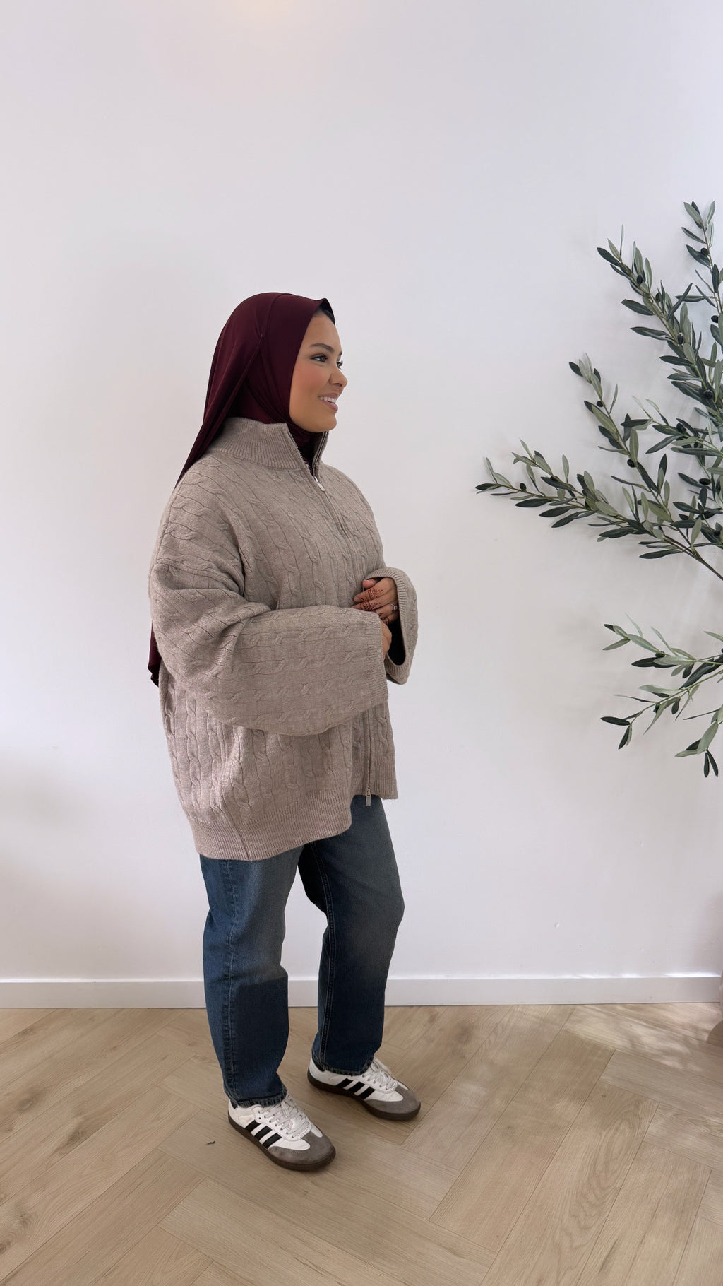 Oversized vest - taupe