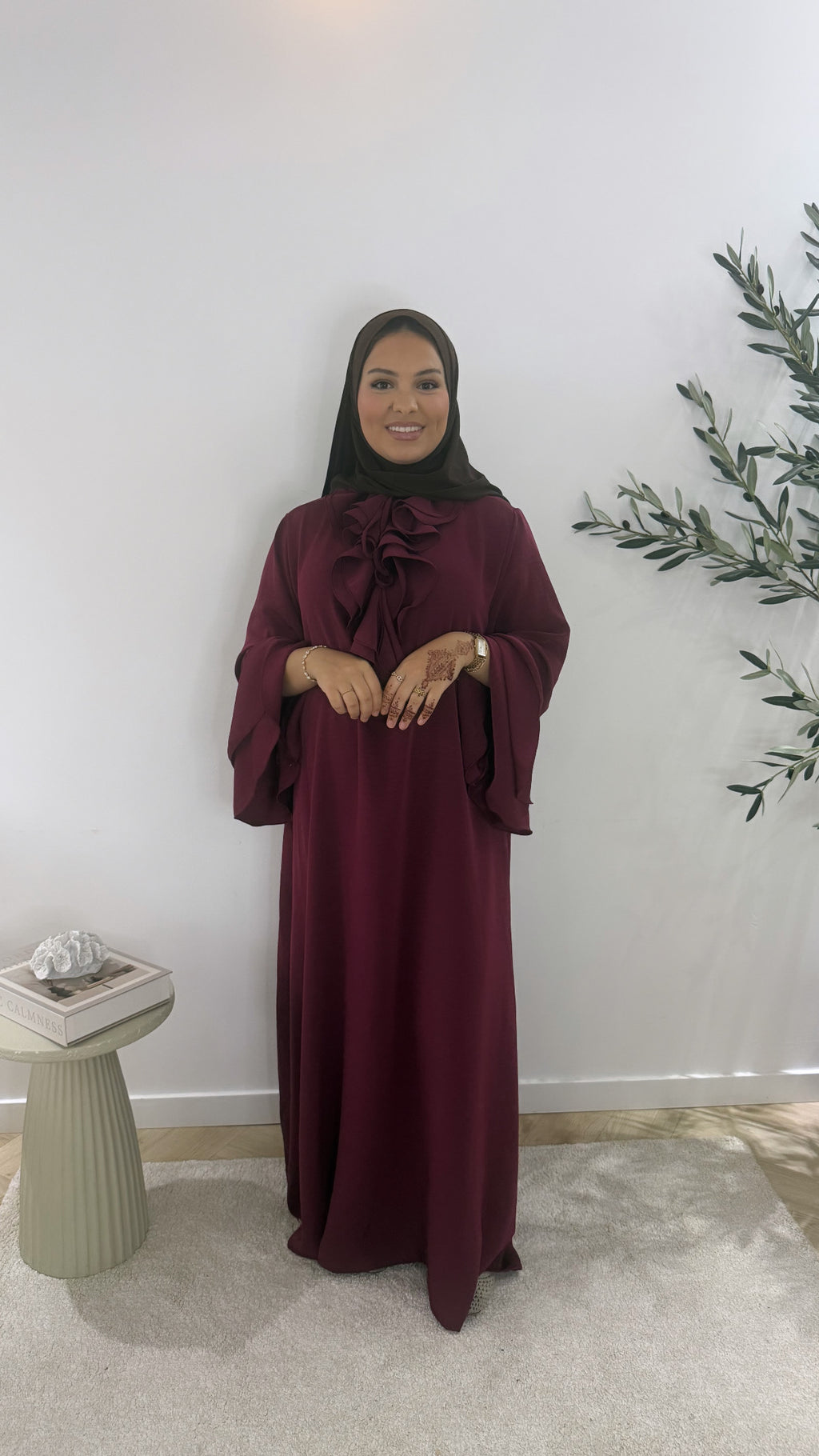 Ruffle dress - bordeaux