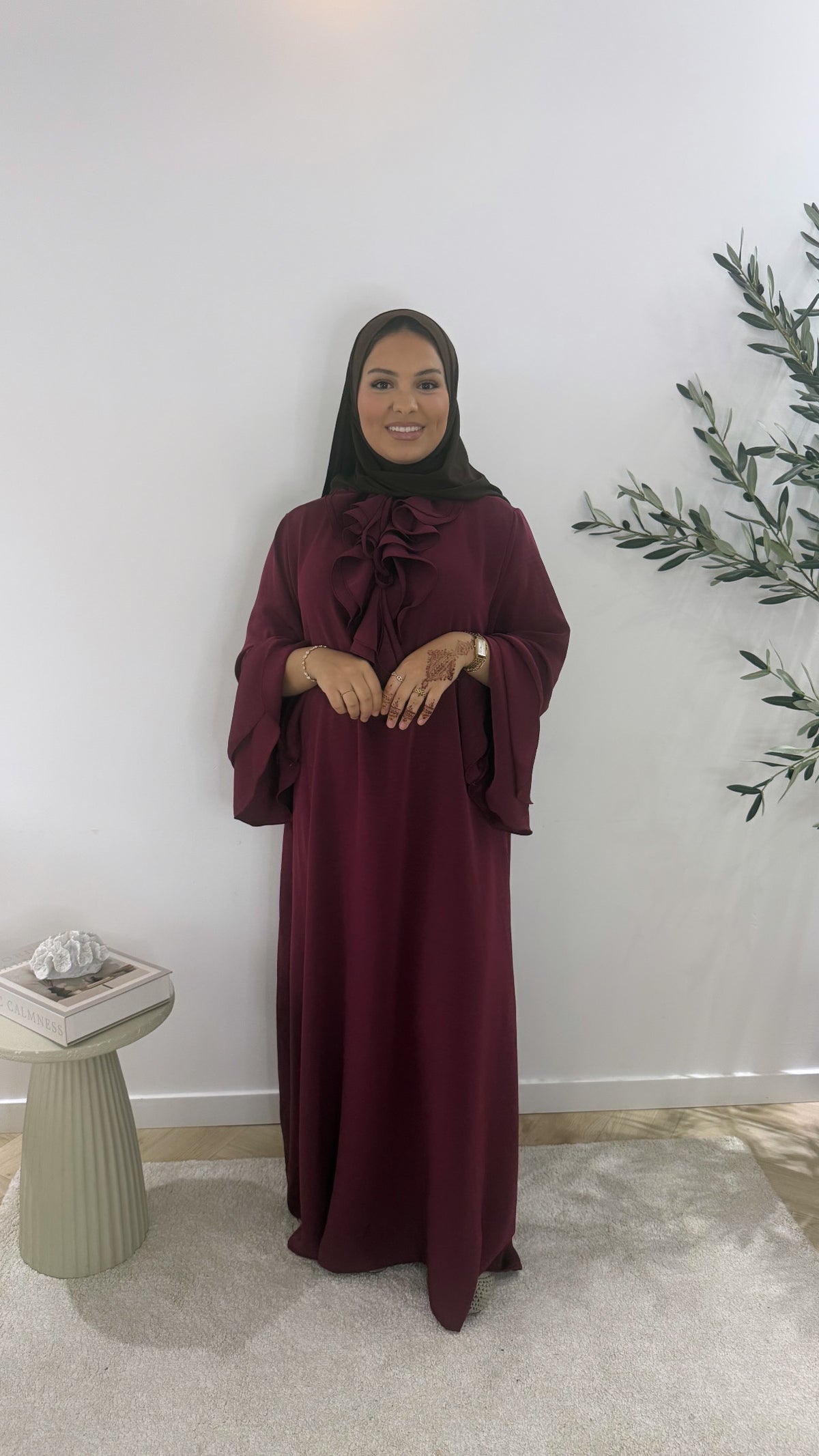Ruffle dress - bordeaux