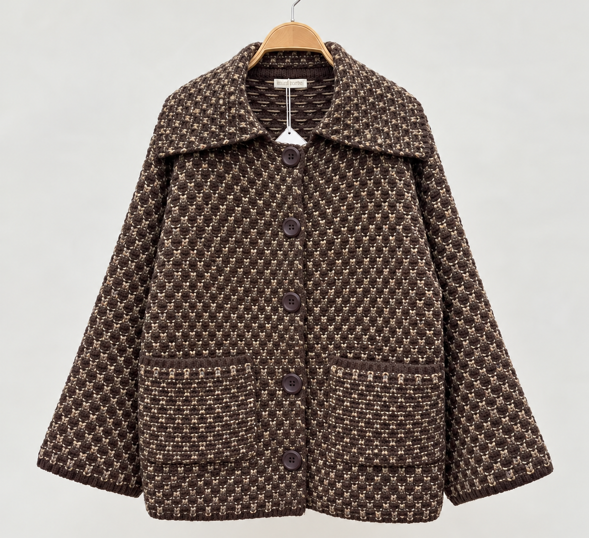 Woven cardigan - brown