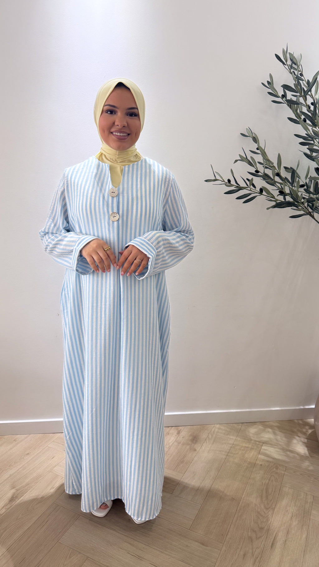 The stripe dress - sky blue
