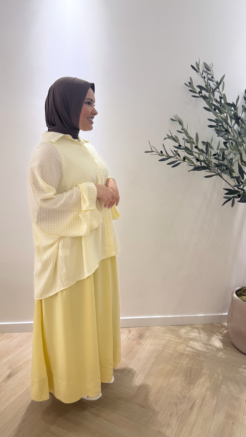 Ruitjes blouse - yellow