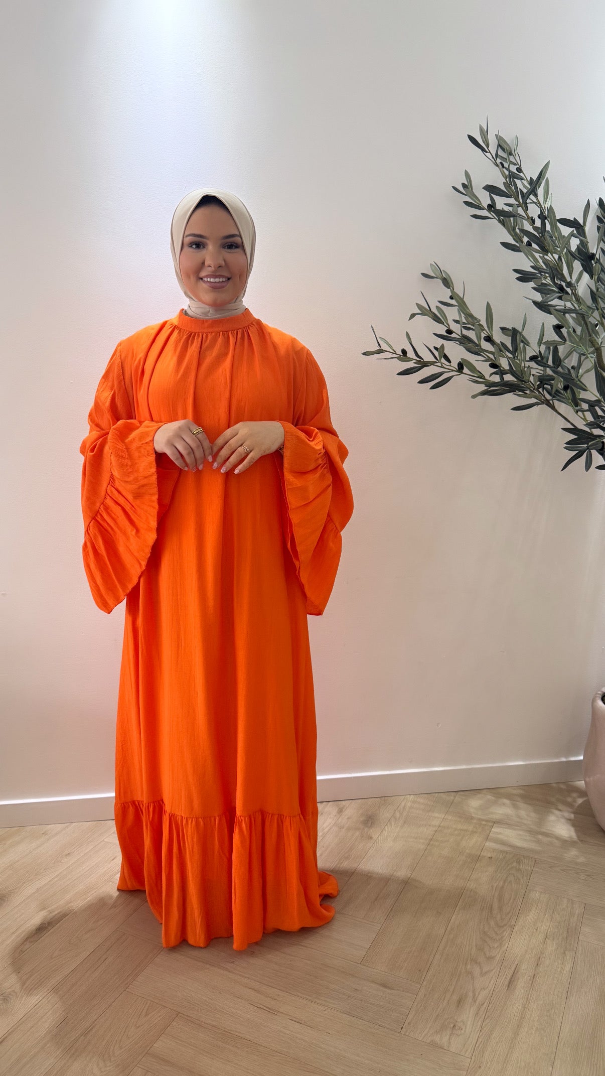 Long sleeve dress - orange