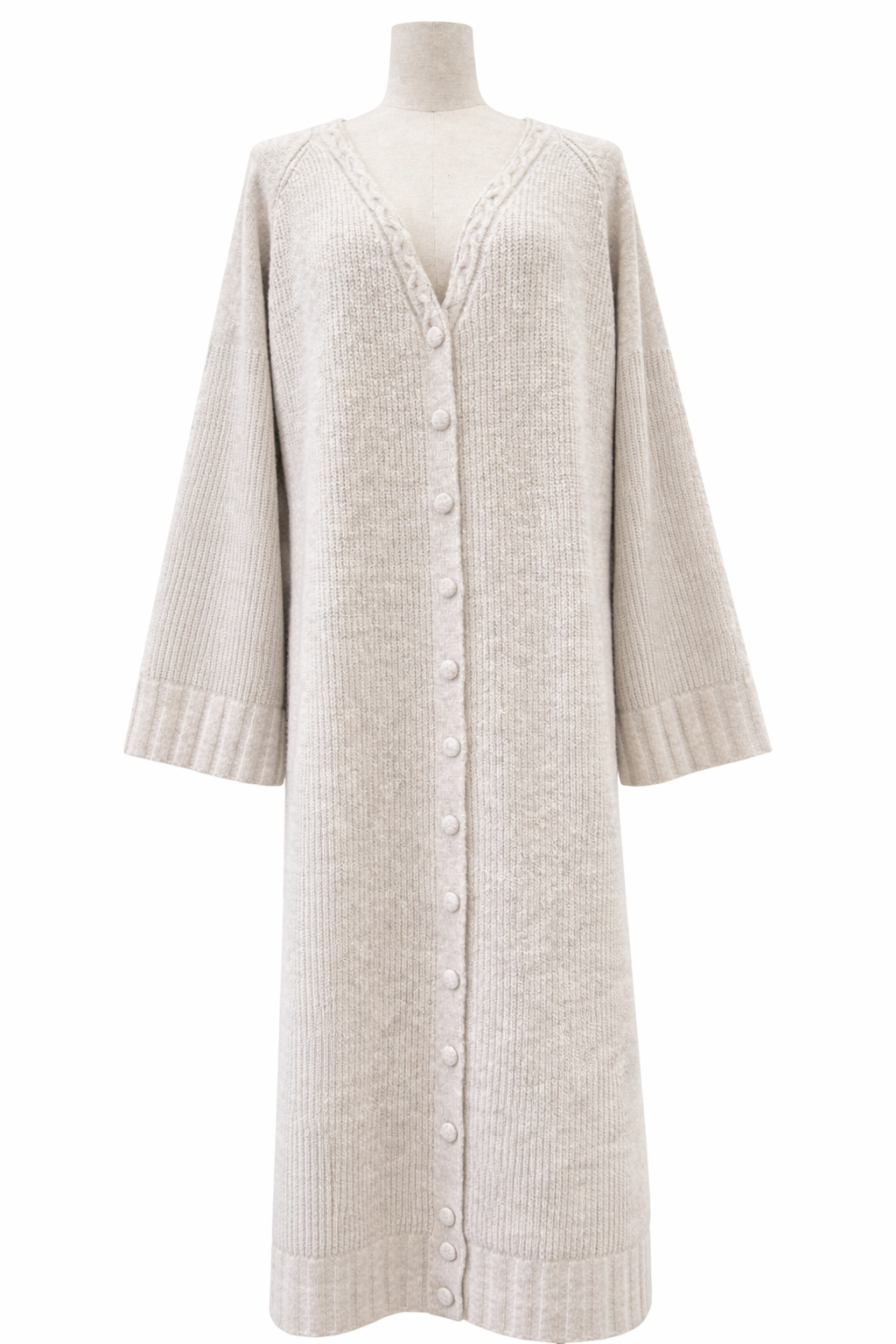 Soft button knit vest - beige
