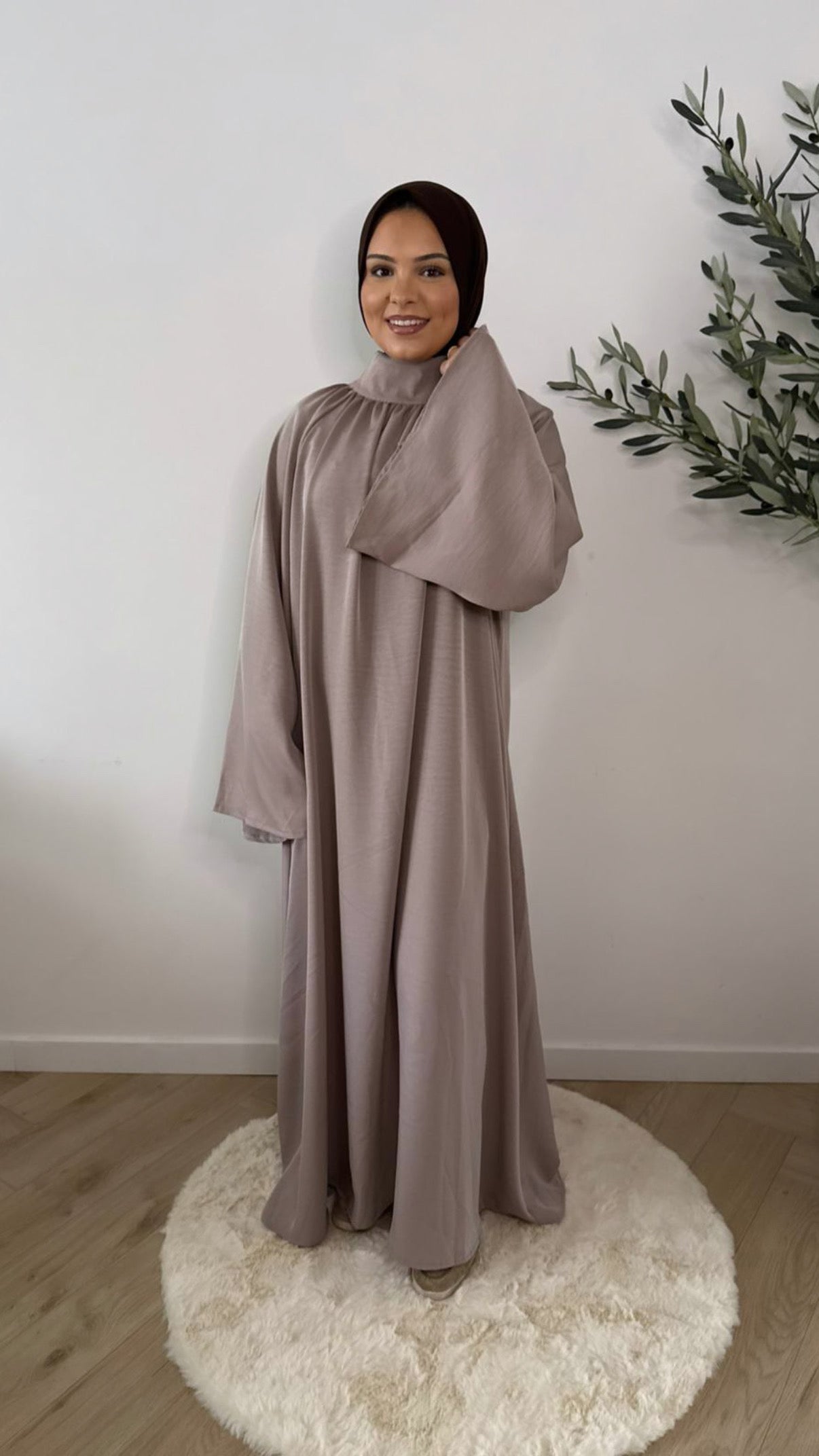 Long sleeve dress - taupe